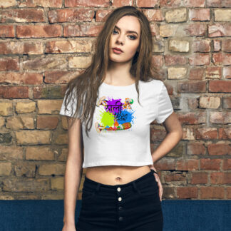 Colorful Festivities Await: Happy Holi T-shirts to Spread Joy!- Women’s Crop Tee